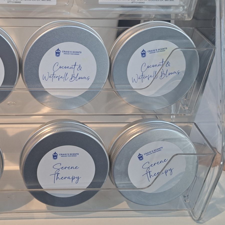 Craig's Scents tin fragrances close-up