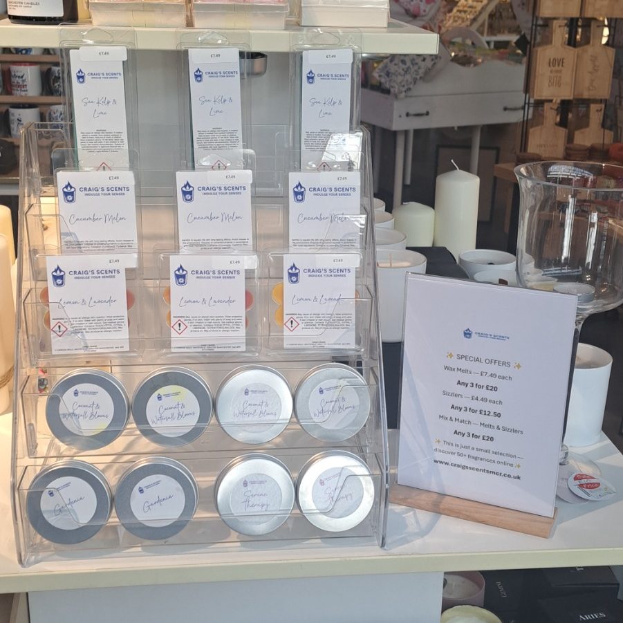 Craig's Scents in-store display stand